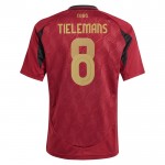 Günstige Fußballtrikots Belgien Tielemans 8 Kinder Heimtrikot EURO 2024 Kurzarm